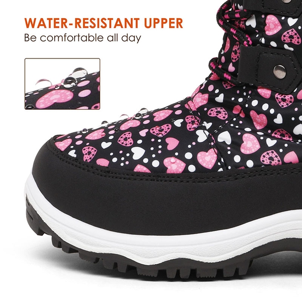 Kids Winter Snow Boots - BLACK PINK - 2